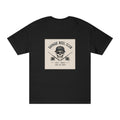 Printify Savage Reel Club fishing T-shirt featuring skull and crossed fishing rods design on comfortable cotton fabric.