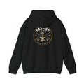 Printify Savage Reel Club hoodie featuring a fishing skull logo on a comfortable pullover hoodie.
