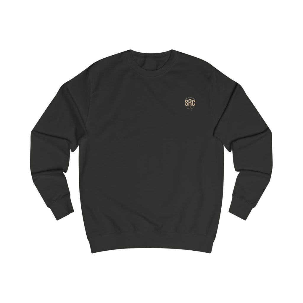 Printify Savage Reel Club fishing sweatshirt with retro walleye graphic, crewneck style, casual apparel for fishing enthusiasts.