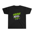 Kids' Savage Reel Club Youth fishing T-shirt by Printify, featuring a casual design with fishing-themed graphics on soft fabric.