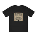 Vintage-style fishing T-shirt featuring the "Savage Reel Club" logo, with bold graphic design on a comfortable cotton tee.