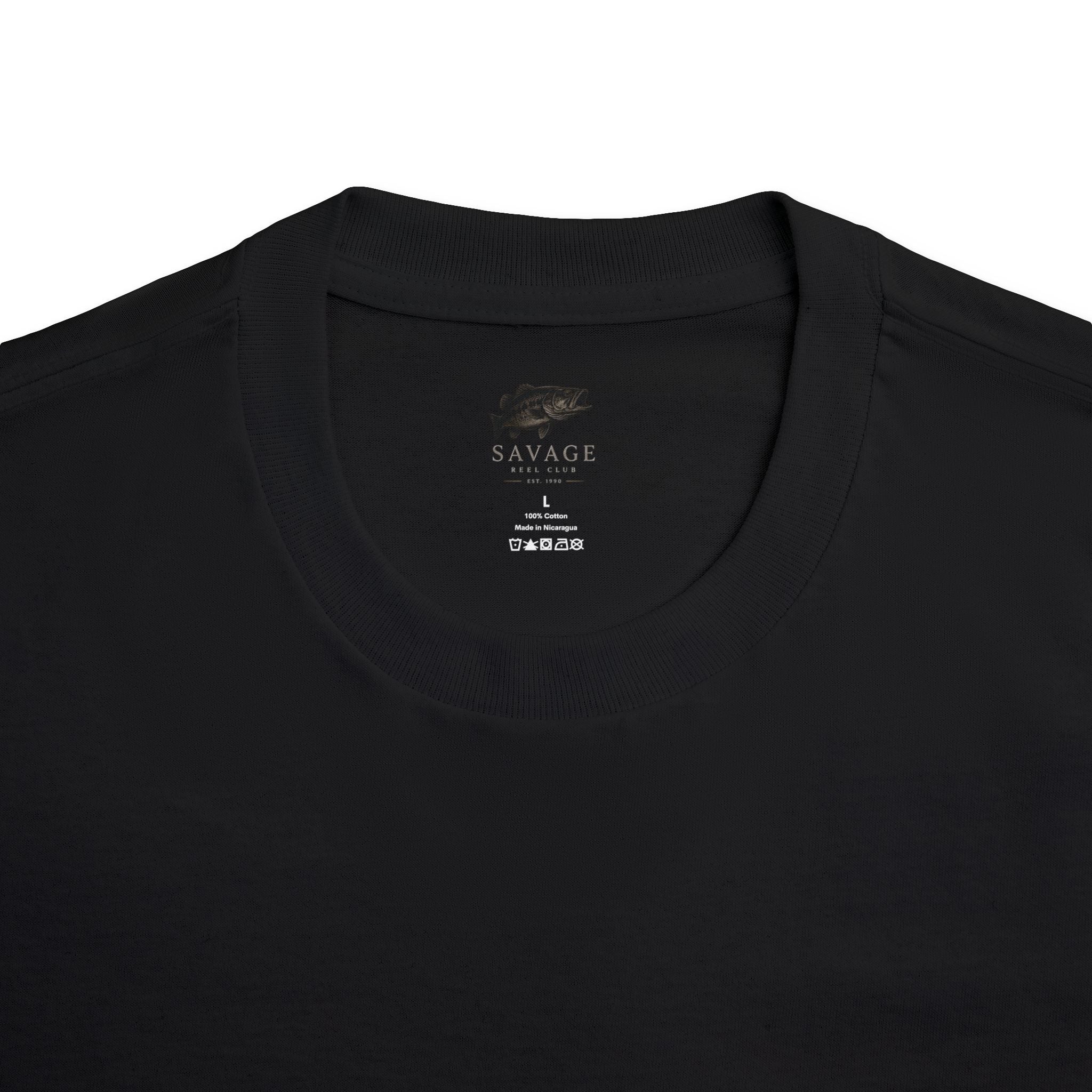 Vintage white Savage Reel Club whale tail graphic T-shirt by Printify, featuring a fishing-themed design on a casual cotton tee.