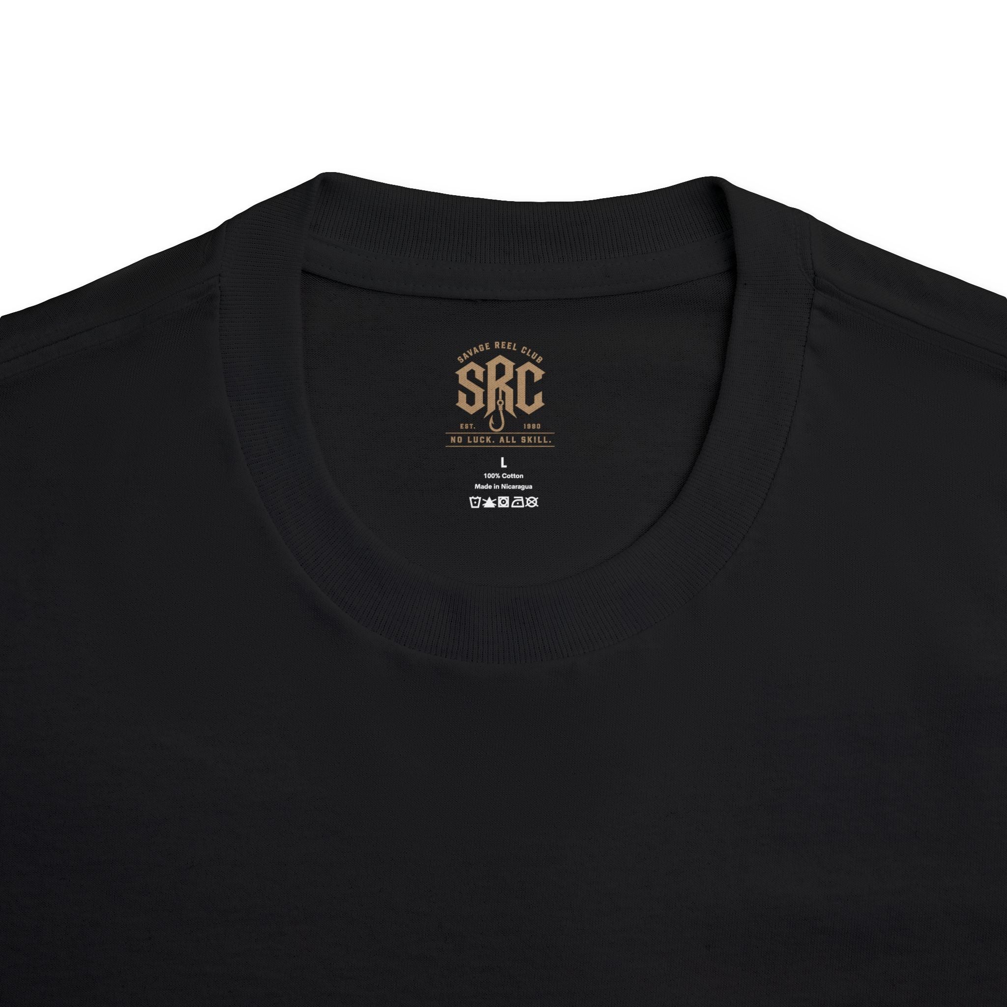 Savage Reel Club fishing T-shirt with anchor hook graphic, casual men's T-shirt by Printify showing front design.